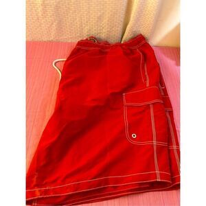 Foundry 5xl red swim trunks cargo pockets mesh lined nwt